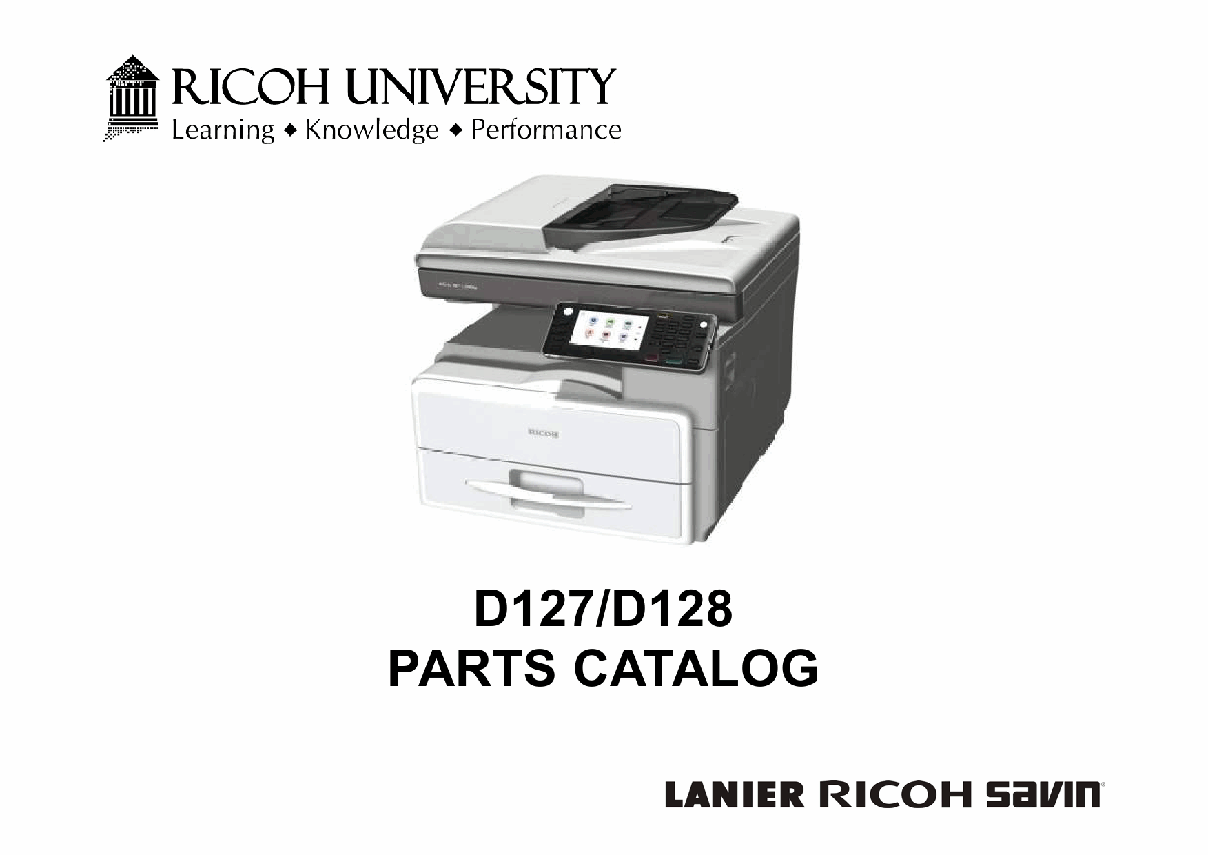RICOH Aficio MP-301SP 301SPF D127 D128 Parts Catalog-1